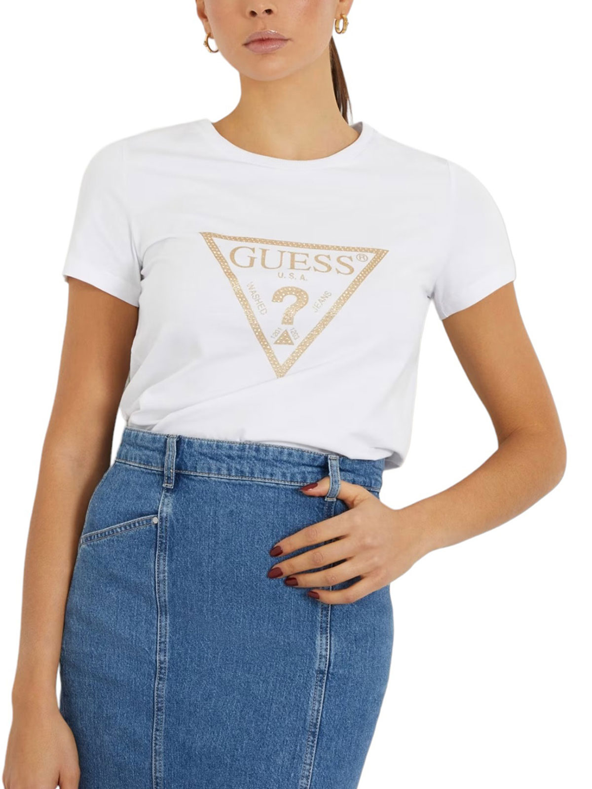   GUESS | Cn Gold Triangle Tee |  